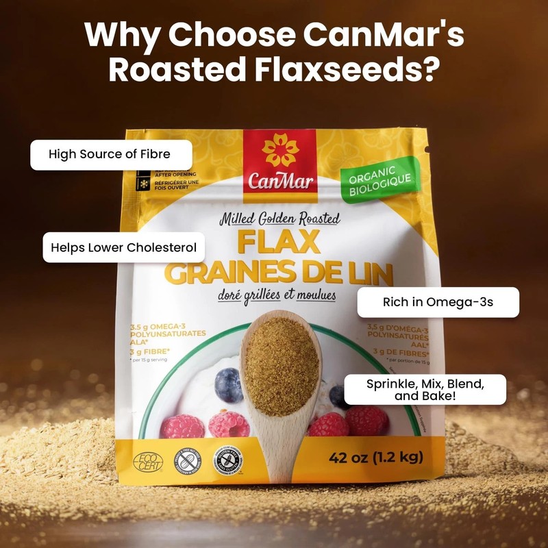 CanMar Ground Milled Golden Roasted Organic Flax Seed (1.2 Kg) Vegan Organic ... gallery