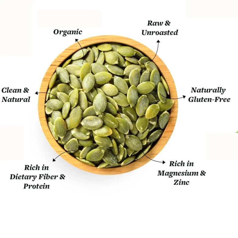 Pumpkin Seeds No Shell – Organic and Natural 200 grams لب القرع نيء