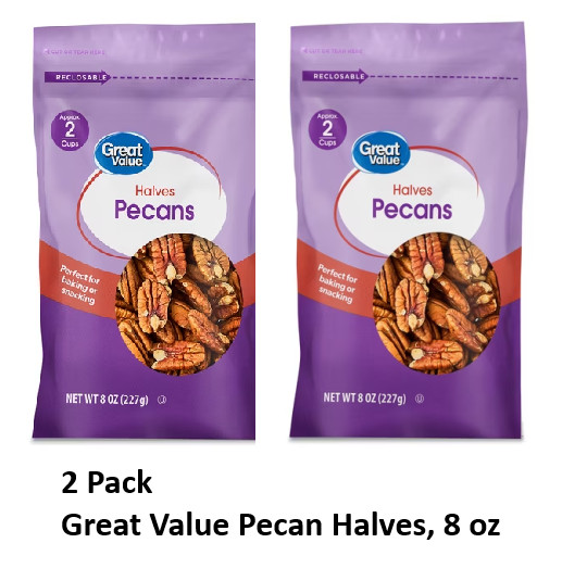 Great Value Pecan Halves, 8 oz (Pack-2)