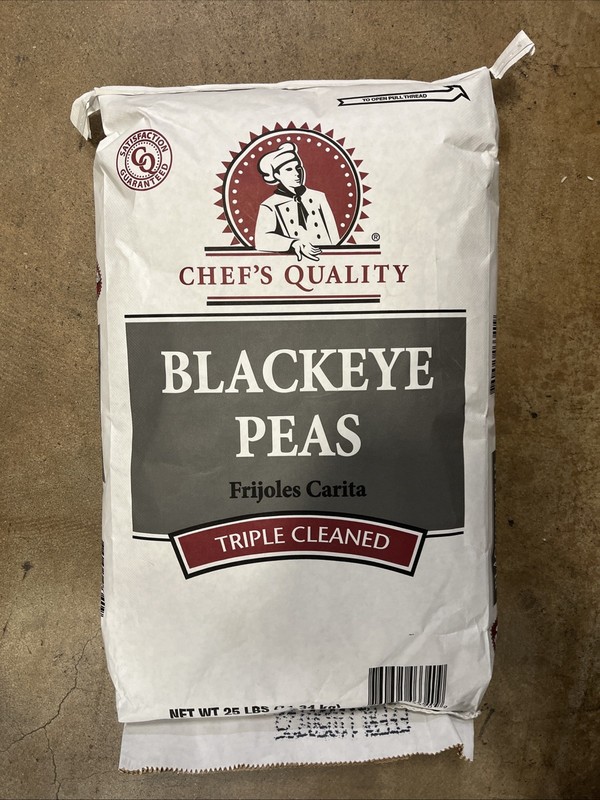 25 Lbs Chef’s Quality Blackeye Peas (frijoles Carita) New Triple Cleaned