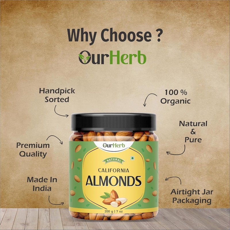 OurHerb California Almonds 200gm gallery