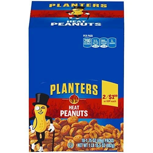 Planters 1.75 oz Pack Heat Peanuts - 18 Pack - 1 Box