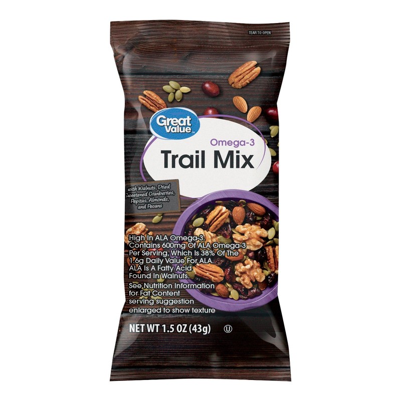 Great Value Omega-3 Trail Mix, 1.5 oz, 8-count pack gallery