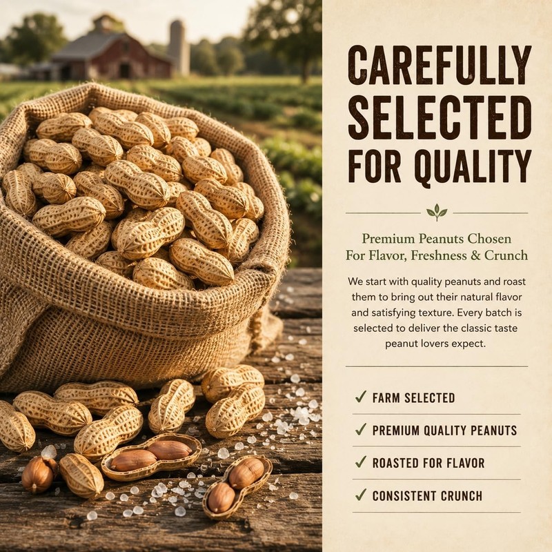 Roasted & Salted Peanuts in Shell - 1 LB Bulk Pack | Healthy Snack, Perfect for gallery
