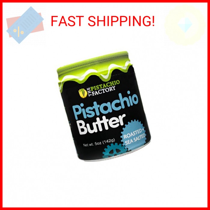 Pistachio Butter- Roasted + Sea Salted (5oz Glass Jar)