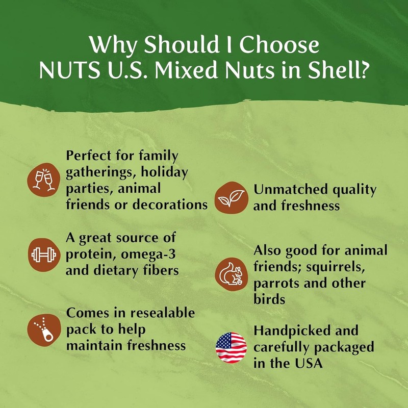 NUTS U.S. – Mixed Nuts In Shell Almonds, Walnuts, Hazelnuts, Pecans, Brazil N... gallery
