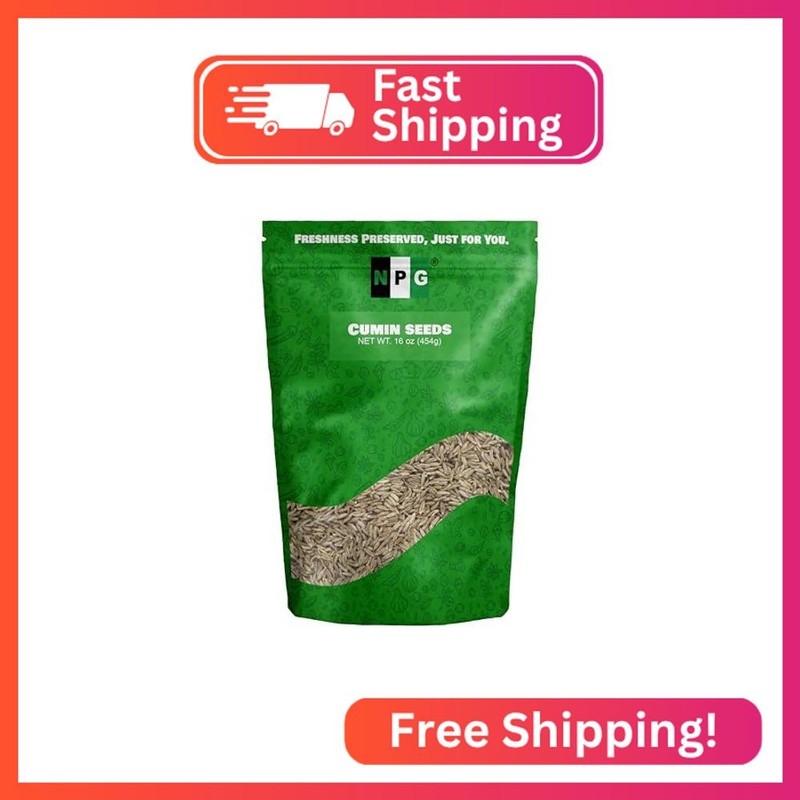 NPG Whole Cumin Seeds 16 Ounces, Raw All Natural Gluten Free Non-GMO, Whole Cumi