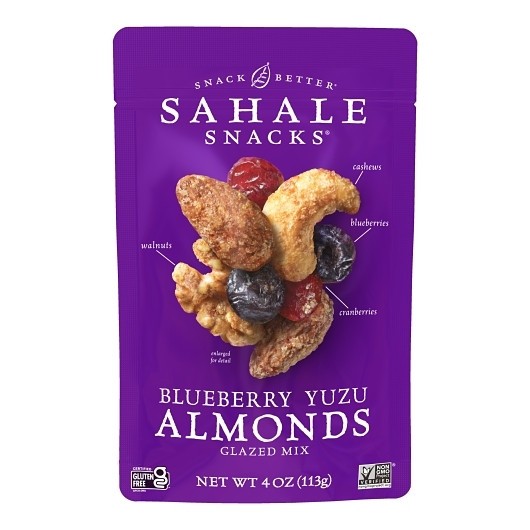 Sahale Snacks Glazed Blueberry Yuzu Almond Mix, 4 Ounce, 6 Per Case