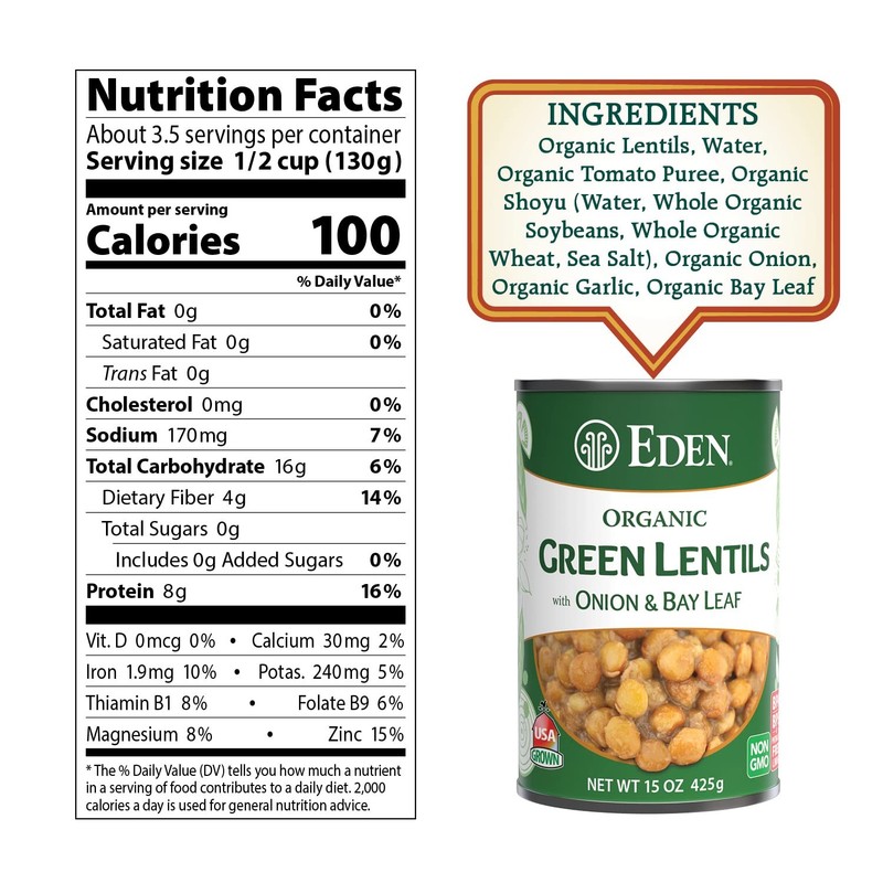 Eden Organic Lentils With Onion Bay Leaf 15Oz Pack Of 12 Vegan Kosher Protein gallery