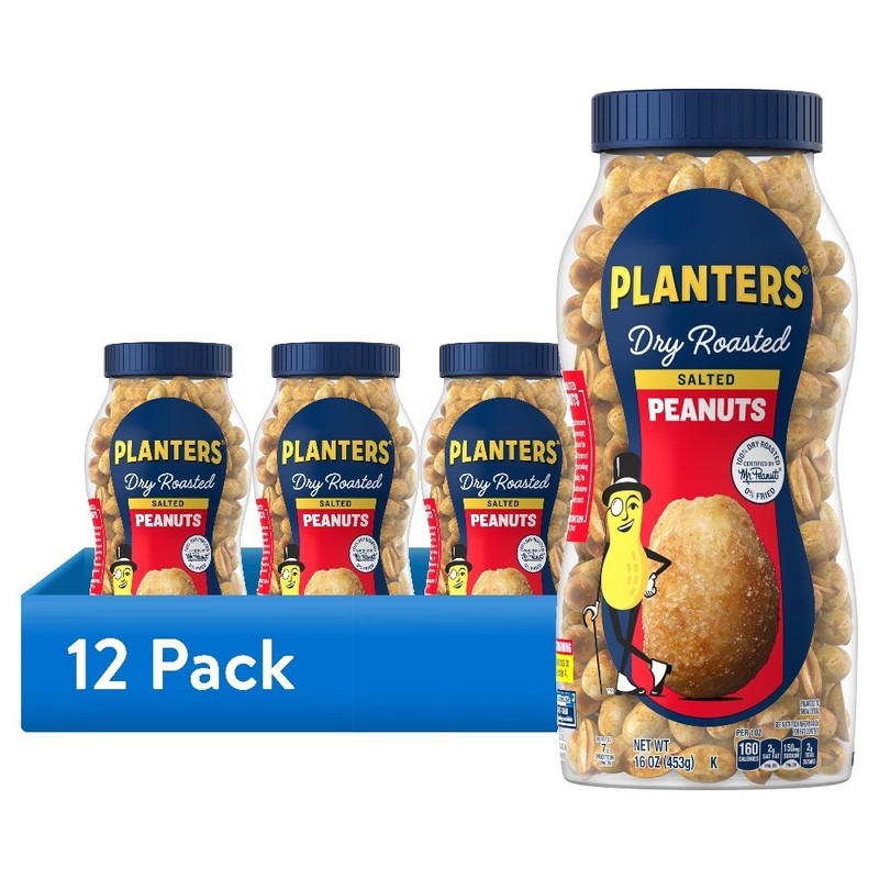 (12 pack) Salted Dry Roasted , Party Snacks, Plant Based Protein 16 oz