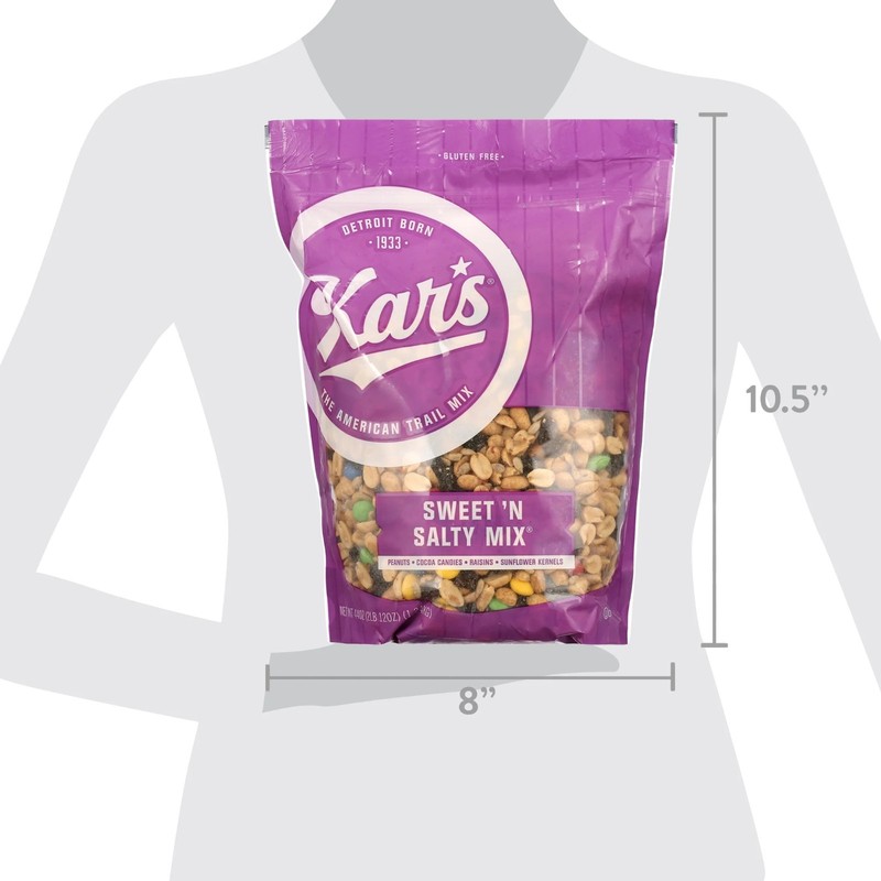 Kar’s Sweet ’n Salty Mix, 44 oz, Peanuts, Raisins, Cocoa Candies. gallery