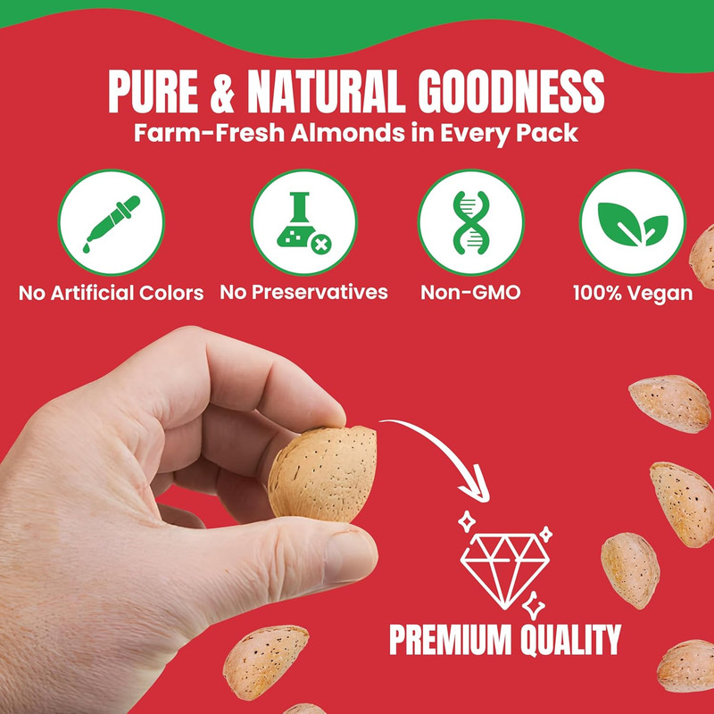 Jumbo California Almonds in Shell – 5 Lbs (80Oz) Premium Quality Kosher Raw Almo gallery