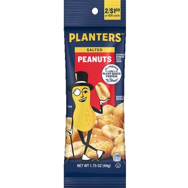 18x Planters Peanuts Salted Dry Roasted Snack Nuts Crunchy Bag Bulk Lot 1.75oz