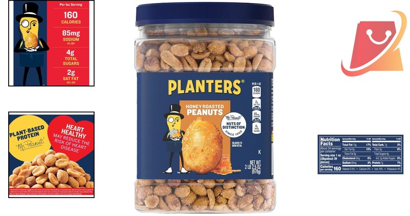 Honey Roasted Peanuts 2.16 lb Container 6PK Sweet Nutritious Snack for Sharing gallery