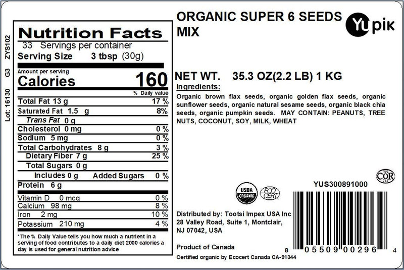 Yupik Organic Super 6 Seeds Mix, 2.2 Lb (35.2 Oz), Gmo-Free, Kosher, Vegan, Rich gallery