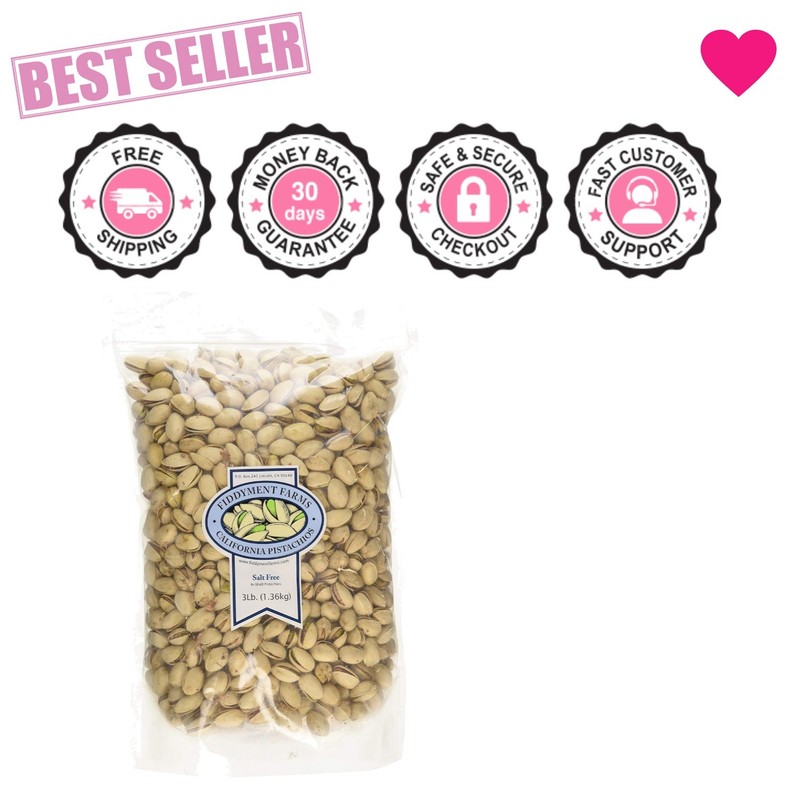3lb Resealable Bag of Unsalted In-Shell Pistachios – California Grown