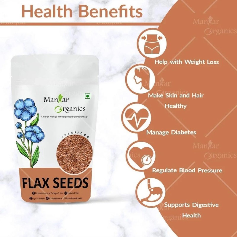 ManHar Organics Flax Seeds 250gm gallery