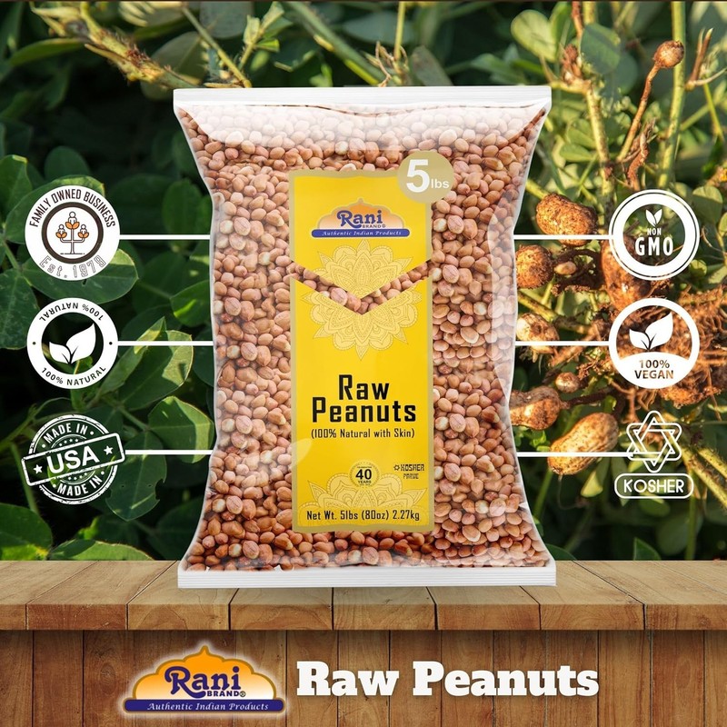 Raw Spanish Grade Peanuts 80oz 5lbs All Natural Kosher Gluten Friendly gallery