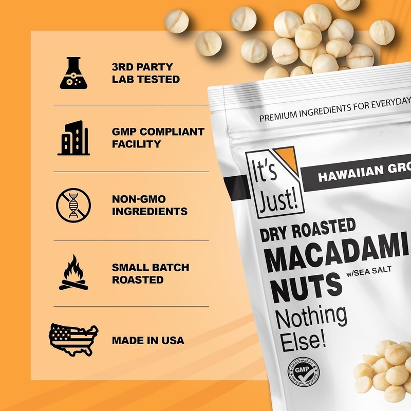 Hawaiian Macadamia Nuts, Lightly Salted, Resealable Bag gallery
