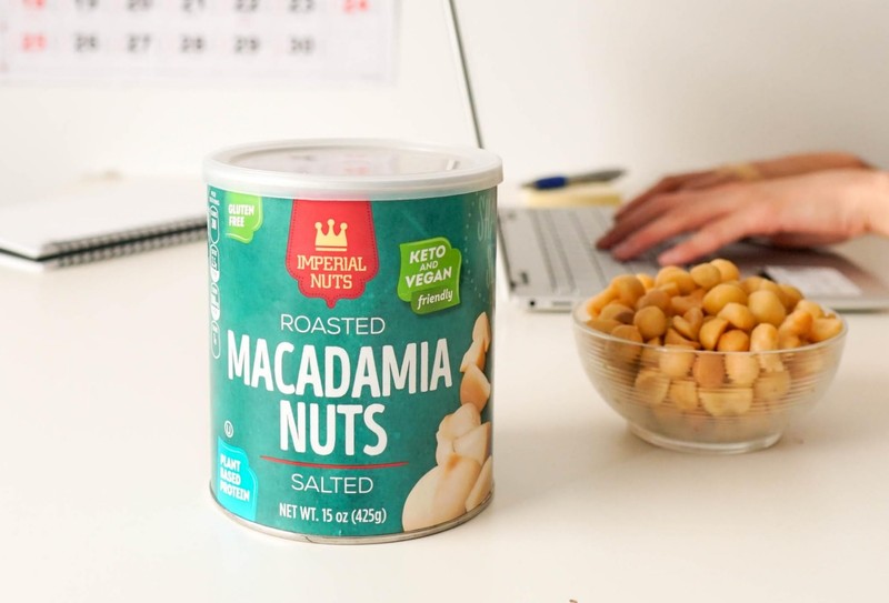 Salted Roasted Macadamia Nuts Organic Healthy Snack 15 Oz Resealable Can gallery