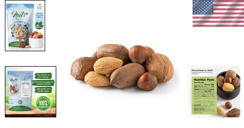 6 Lbs Jumbo Mixed Nuts In Shell: Almonds, Walnuts & Pecans - Resealable gallery