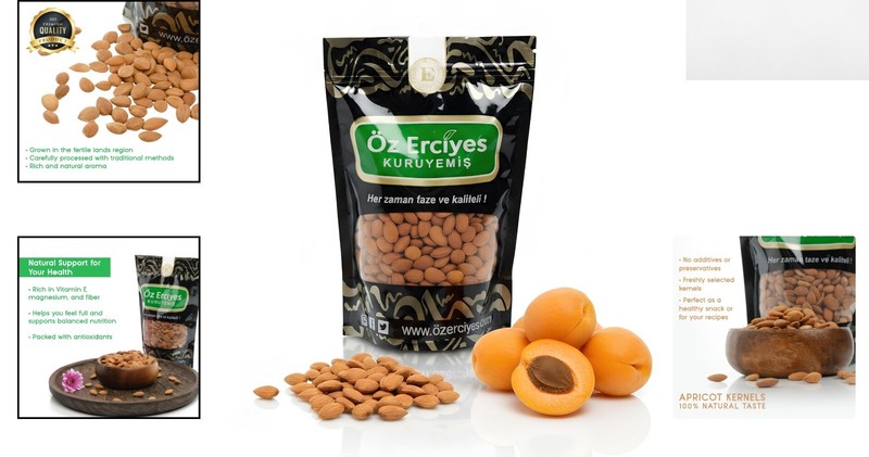 Organic Bitter Raw Apricot Kernels 8.8 Oz | Gluten-Free Superfood gallery
