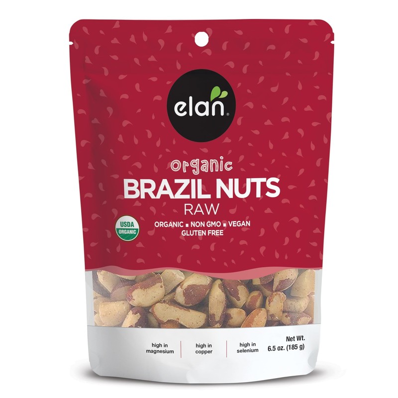 Elan Organic Brazil Nuts 6.5 Oz Superfood Snack High In Magnesium And Selenium