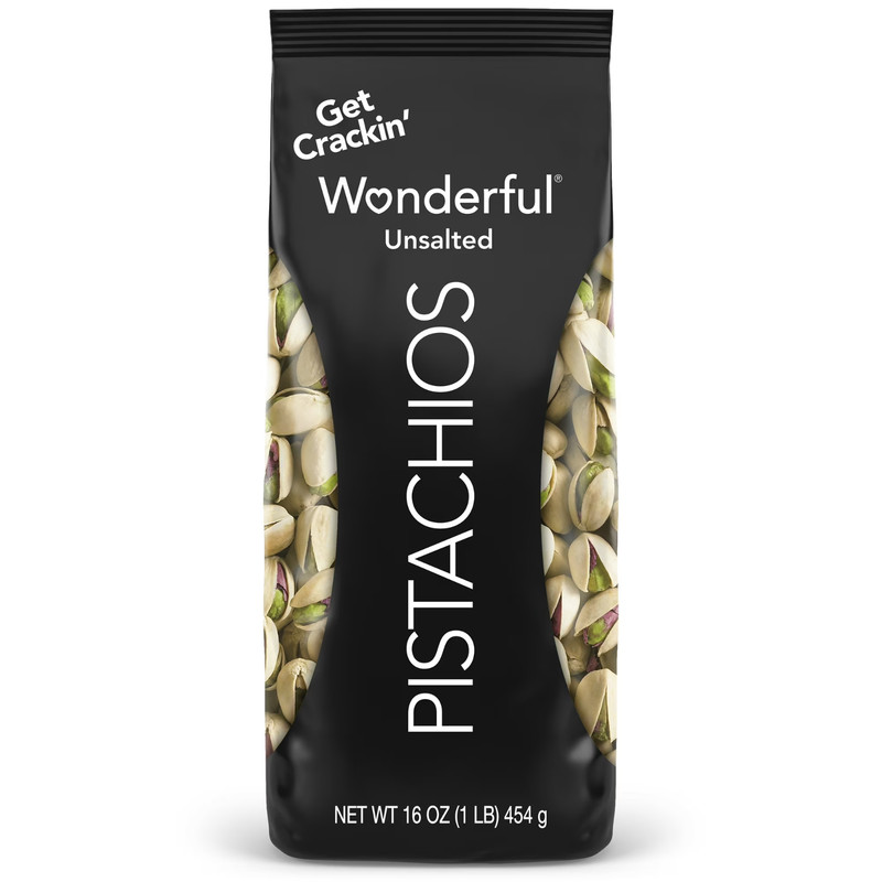 Wonderful Pistachios, In-Shell Roasted with No Salt Nuts, 16 Ounce Bag