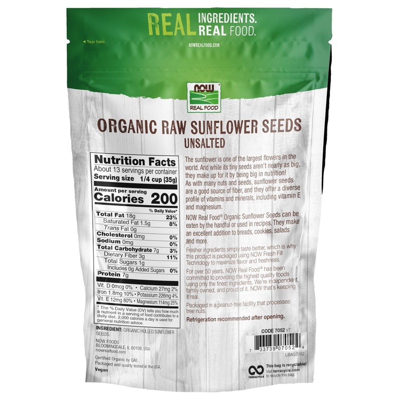 Certified Organic Sunflower Seeds, Raw Unsalted Source of Fiber & Vit E 16oz gallery