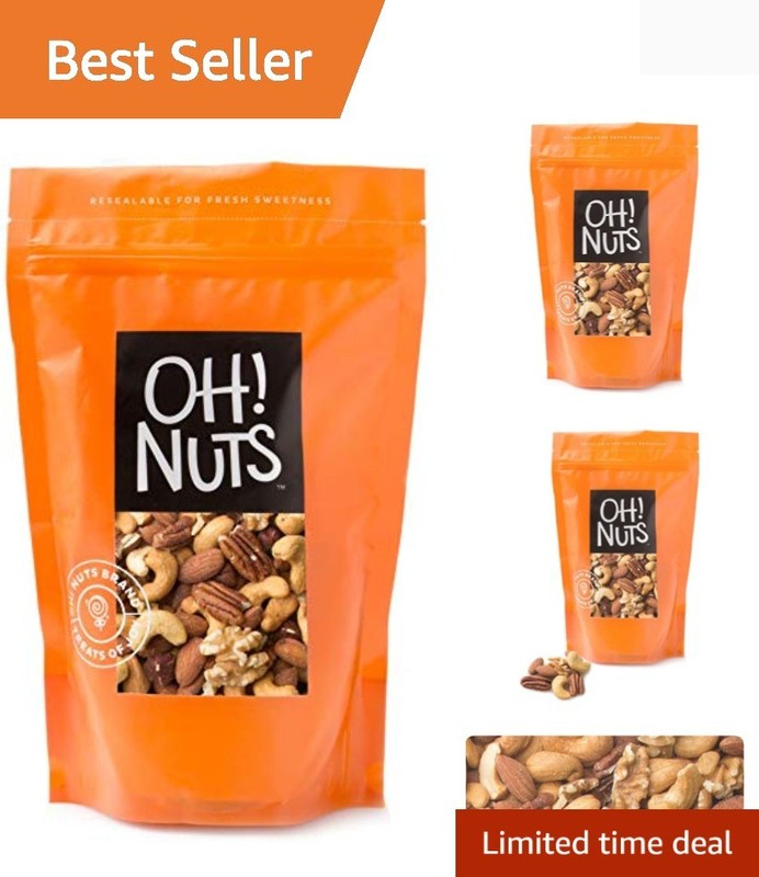 Mixed Nuts Roasted Unsalted - 2 lb - Unsalted Mixed Nuts - Cashews, Walnuts, ...