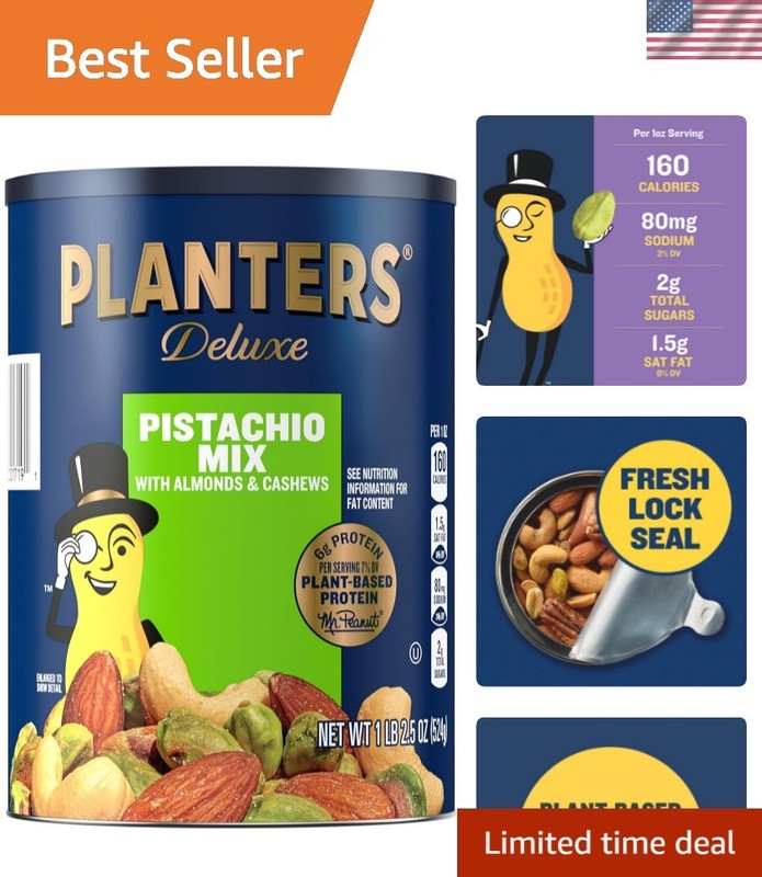 Salted Pistachio Nut Mix – 1lb 2.5oz – Ideal On-the-Go Snack for Kids & Adults