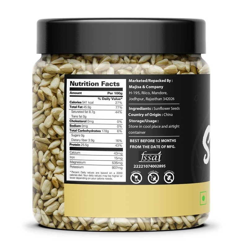 Elly Nuts Sunflower Seeds 1kg | Raw, Protein & Fiber Rich Superfood Seeds gallery