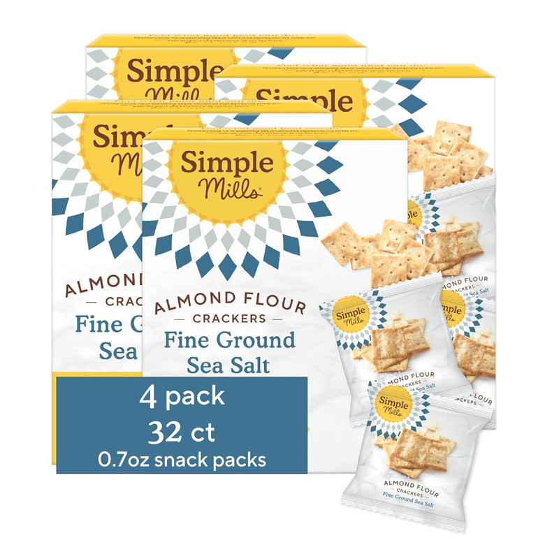 Almond Flour Crackers Snack Packs, Sea Salt, Gluten Free, Flax Seed, Sunflower S