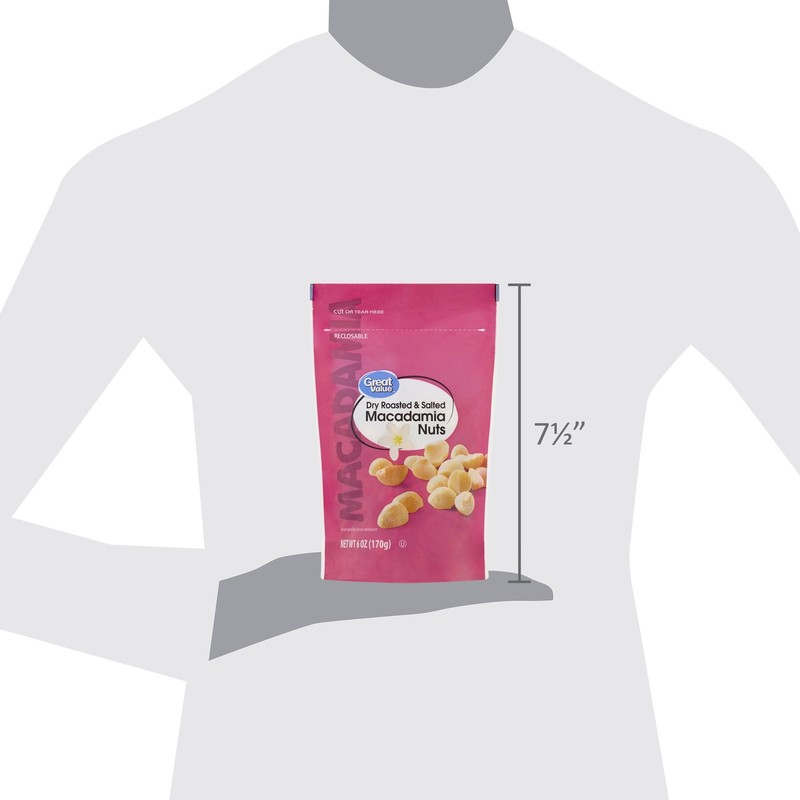 Great Value Dry Roasted & Salted Macadamia Nuts, 6 oz gallery