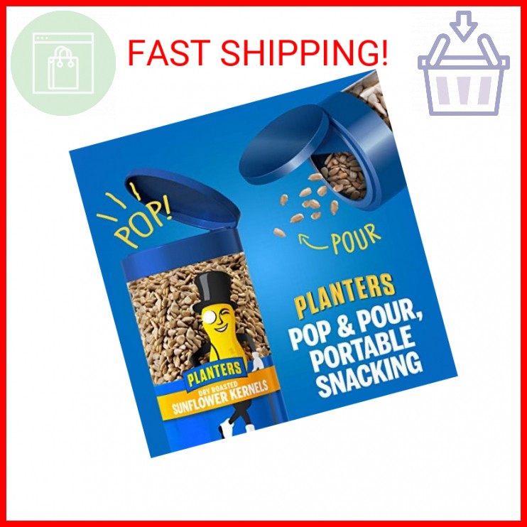PLANTERS Pop & Pour Dry Roasted Sunflower Seeds to Eat, Road Trip Snack, Plant-B gallery