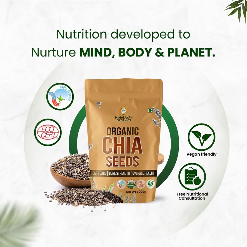 Himalayan Organics Certified Organic Chia Seeds 200g FS gallery