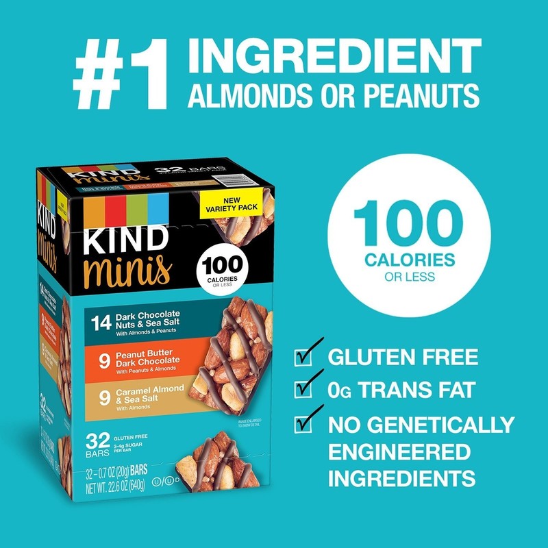 KIND Mini Nut Bars Variety Pack, 32 Count – Healthy Snack, Gluten Free gallery