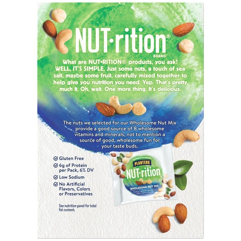 NUT-RITION Wholesome Nut Mix, Mixed Nuts, Plant Based Protein, 7 Count Box gallery
