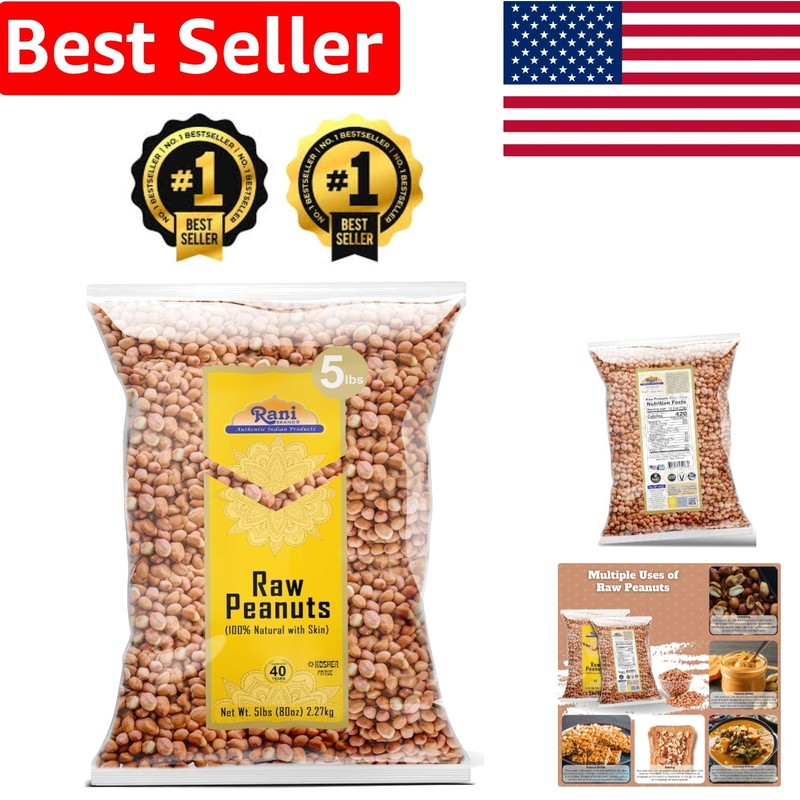 5lbs Rani Spanish Grade Raw Peanuts - Perfect for Nutritious Snacking & Cooking