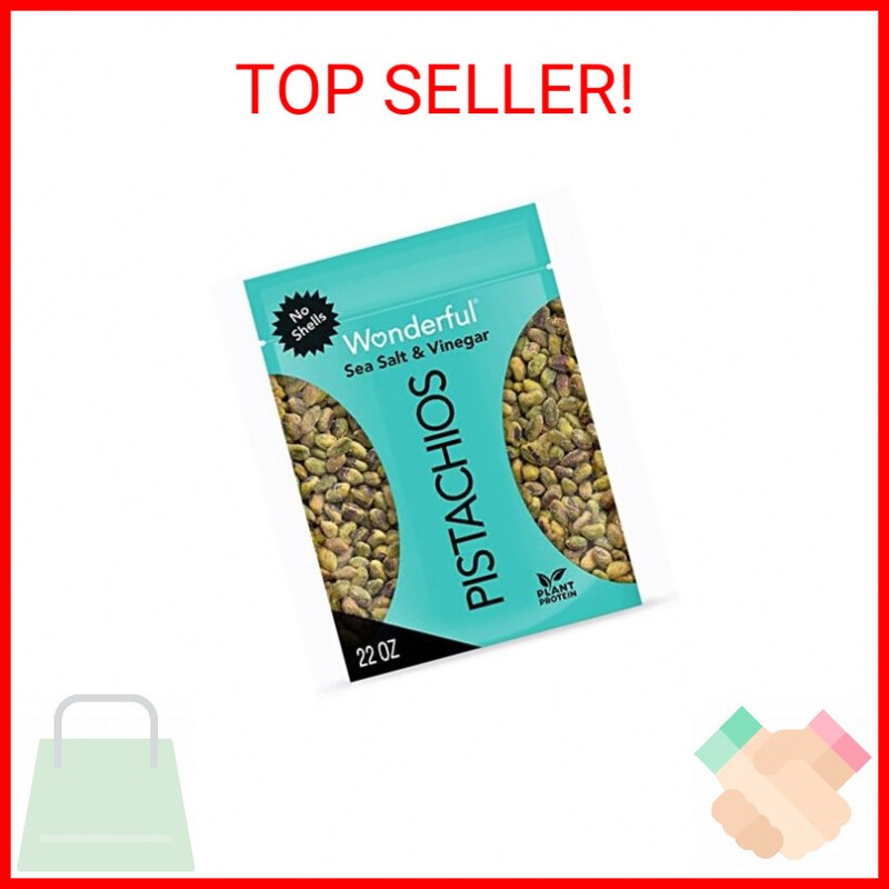 Wonderful Pistachios No Shells, Sea Salt & Vinegar Nuts, 22 Ounce Resealable Bag
