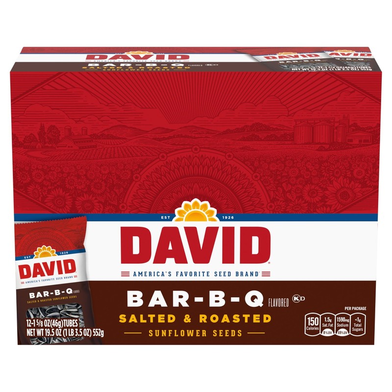 Sunflower Seeds, Bar-B-Q Flavor, Stocking Stuffer, 1.625 oz. (Pack of 12)