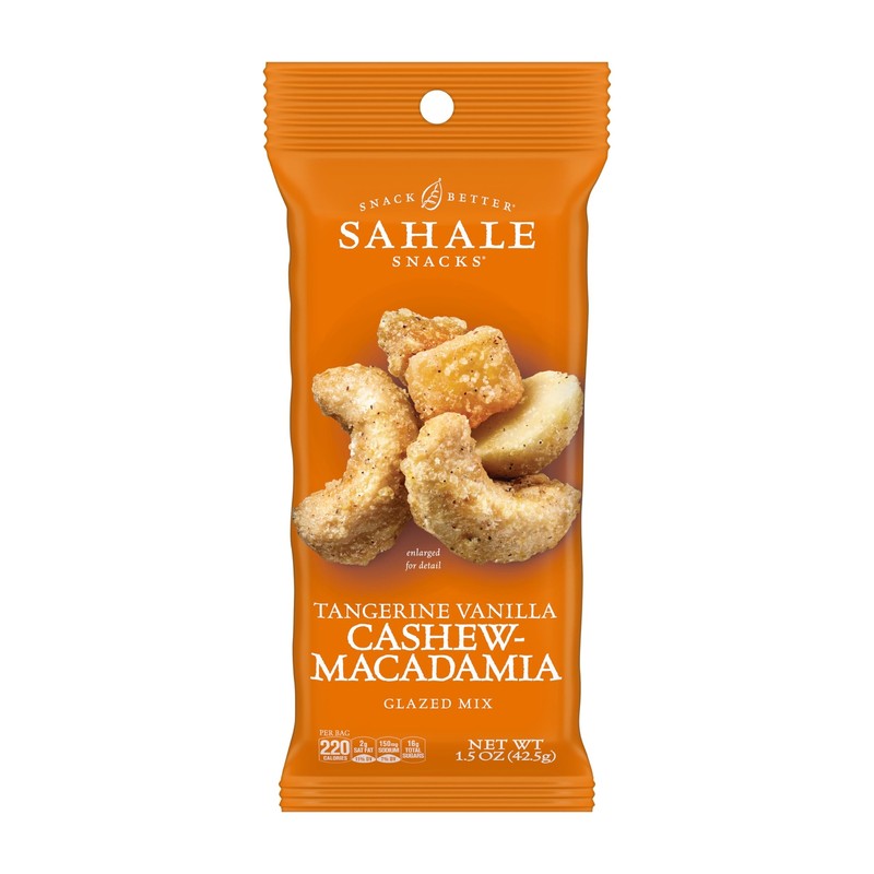 Sahale Snacks Tangerine Vanilla Cashew Macadamia Glazed Nut Mix 1.5 oz 18 Pack