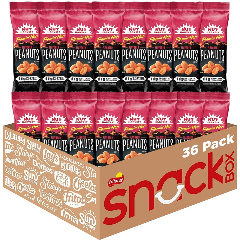 Flamin’ Hot Peanuts 1.625 oz Bags 36 Pack – Spicy Snack Packs