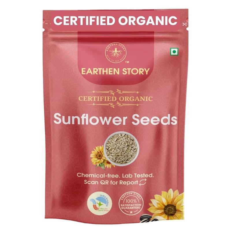 Earthen Story Organic Sunflower Seeds 500 g Lab Tested for 250+ Pesticides Fibre