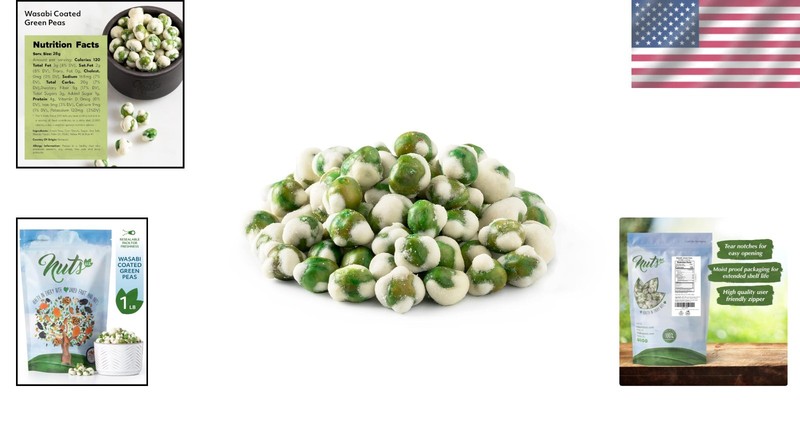 Wasabi Coated Green Peas - Crunchy, Spicy Snack in Resealable Bag (1 LB) gallery