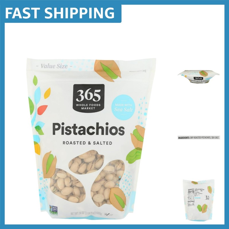 Nutritious 24 Ounce Bag of Roasted & Salted Pistachios – Healthy Snack