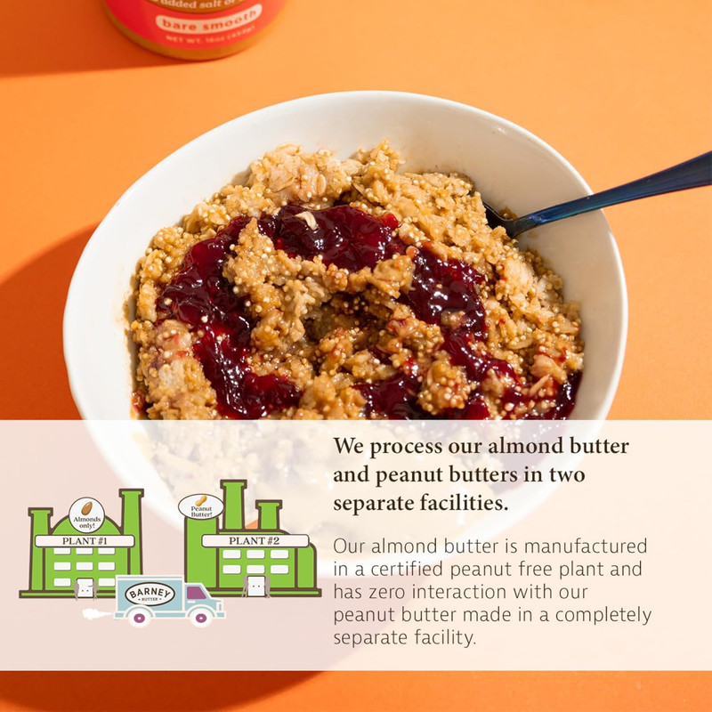 Almond Butter, Bare Smooth, 10 Ounce Jar, No Added Sugar or Salt, Skin-Free Almo gallery