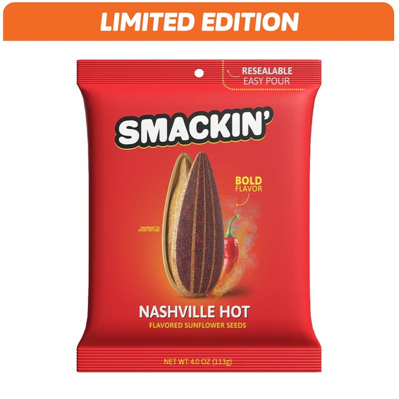 Smackin’ Sunflower Seeds Limited Edition Nashville Hot Flavor 4 oz Bag
