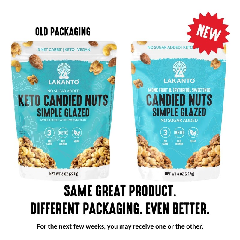 Lakanto Candied Nuts Simple Glazed - No Sugar Added, Sweetened with Monk Frui... gallery
