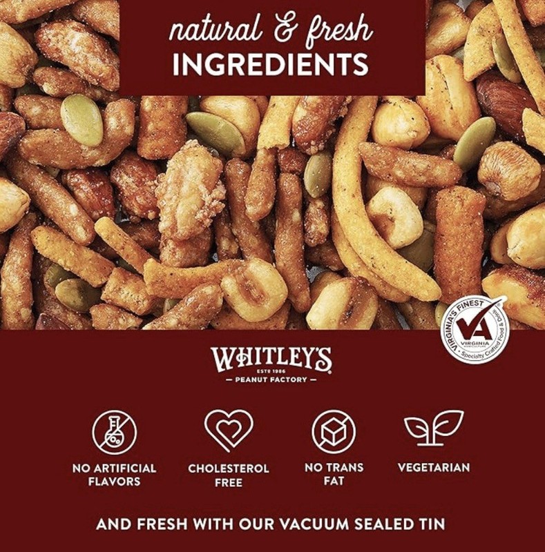 Whit's Party Mix by Whitley’s Peanut Factory (Salted / 2 Tins of 10.5 oz. Each) gallery